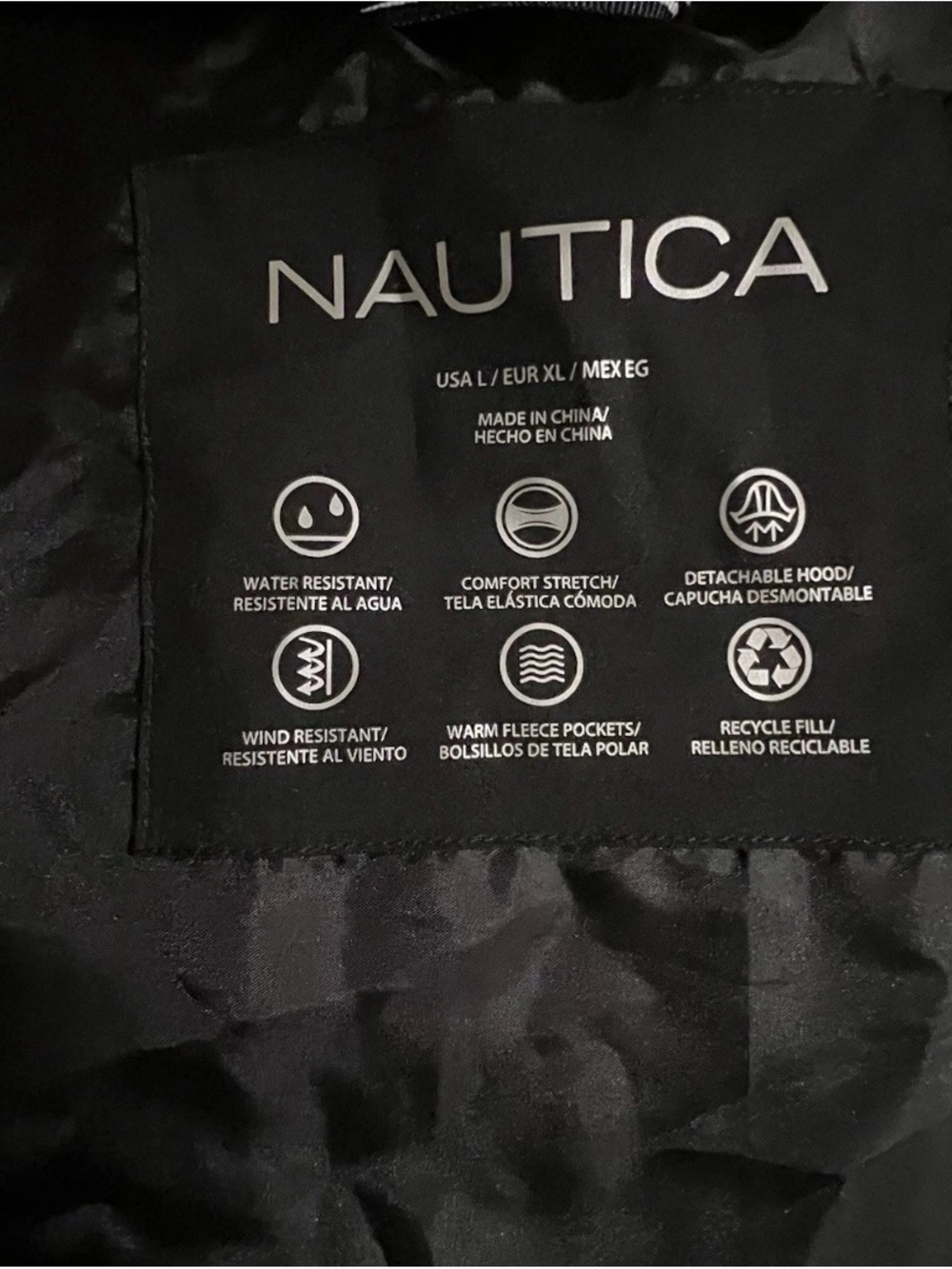 Nautica Black Hooded Puffer with Faux-Fur Trim - Picture 5 of 7